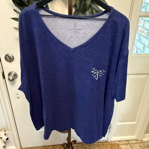 ED Ellen DeGeneres Soft V Neck Dog Love Shirt SS 3X - Picture 1 of 9